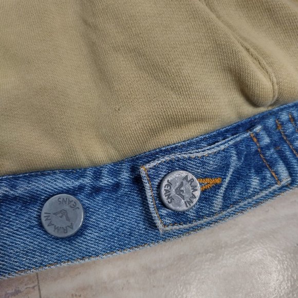 Vintage Armani Jeans Denim Jacket Reversible Mens 34 Blue Made in Italy - small - Picture 7 of 16